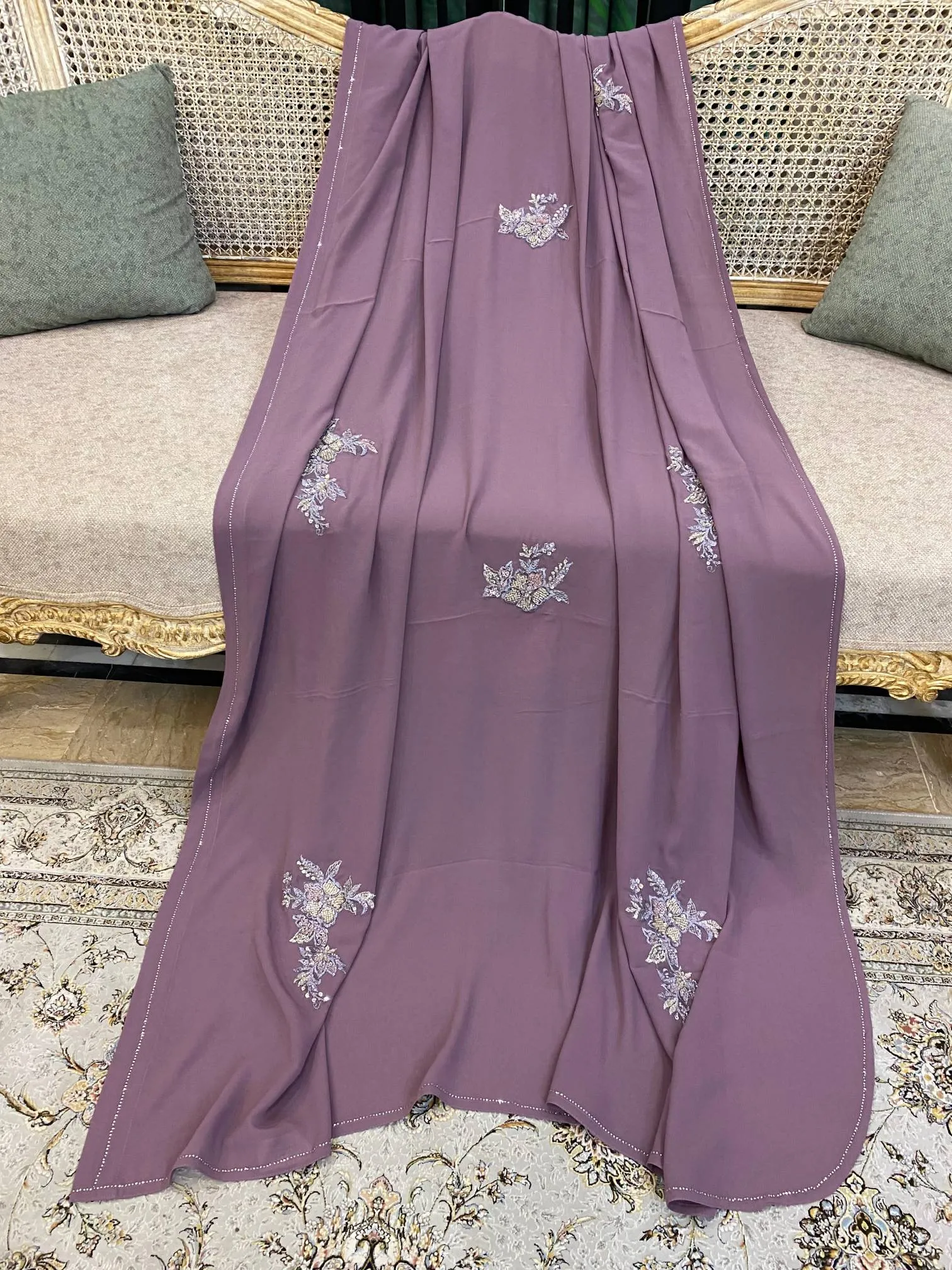 Graceful Gulaab Spray Elegance Shawl