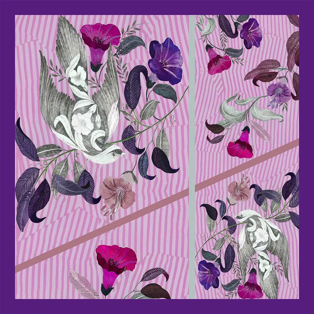 Grape - Floral Silk Scarf