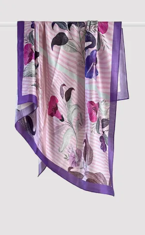 Grape - Floral Silk Scarf