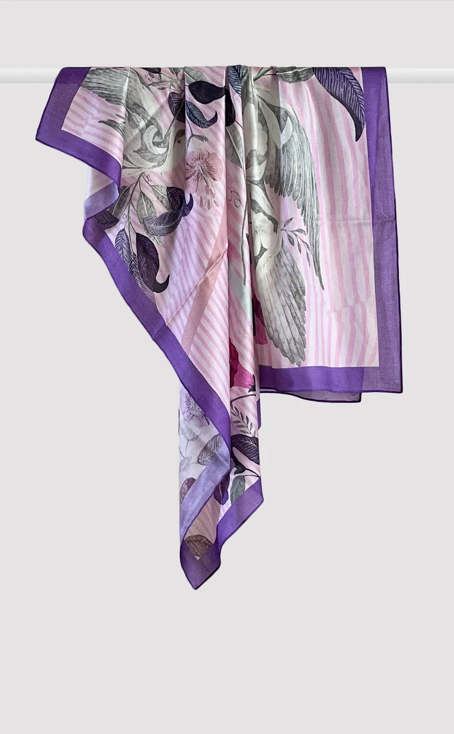 Grape - Floral Silk Scarf