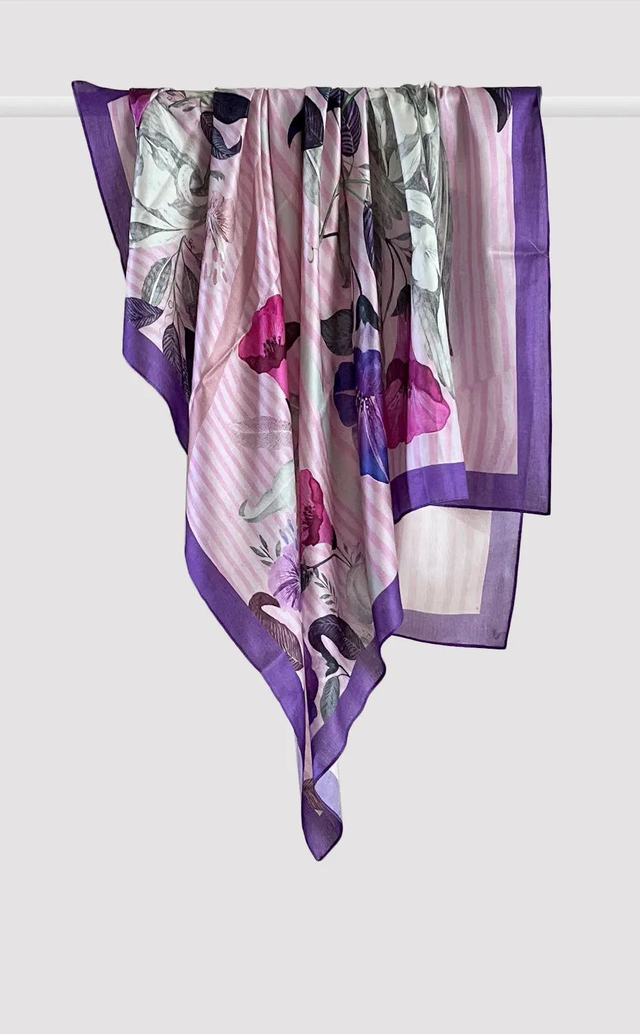 Grape - Floral Silk Scarf