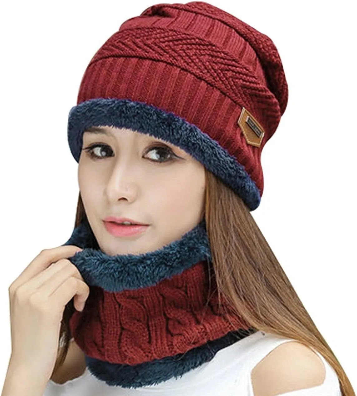 HINDAWI Womens Slouchy Beanie Winter Hat Knit Warm Snow Ski Skull Outdoor Cap