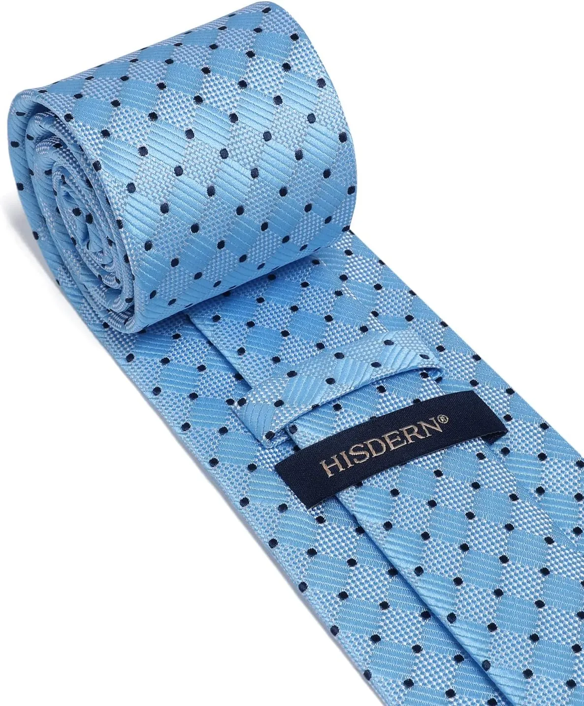 HISDERN Mens Ties Plaid Tie and Pocket Square Set Classic Woven Formal Checkered Neckties & Handkerchief Wedding Party