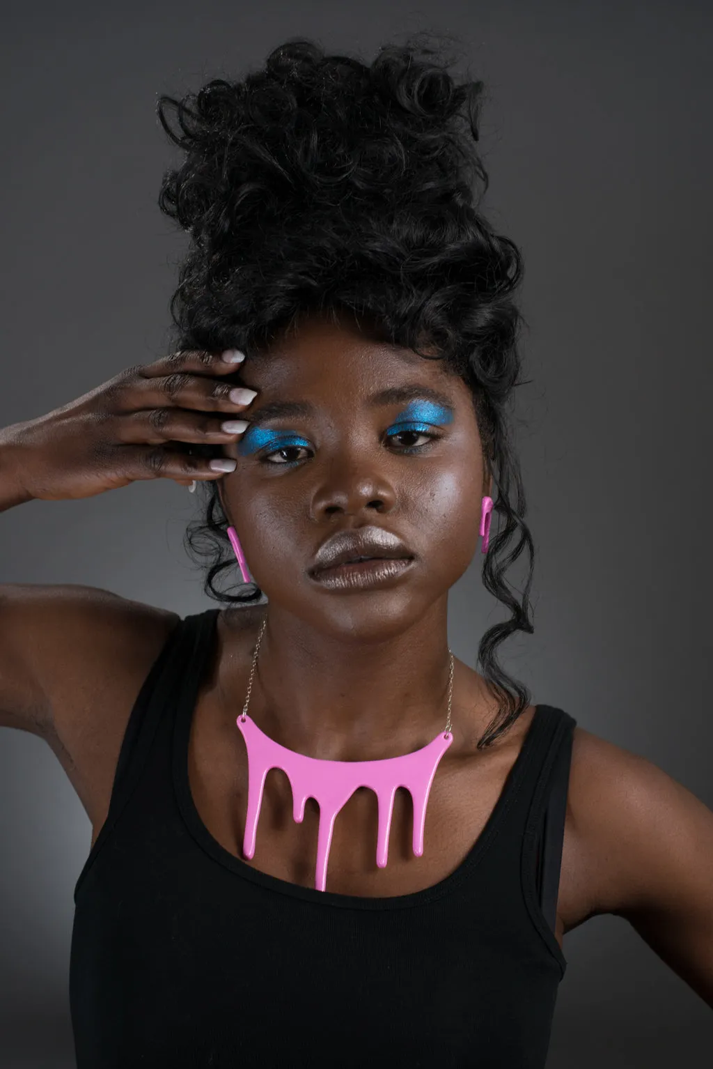 Hot Pink Statement Necklace - Drip
