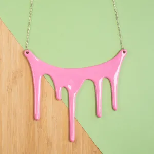 Hot Pink Statement Necklace - Drip