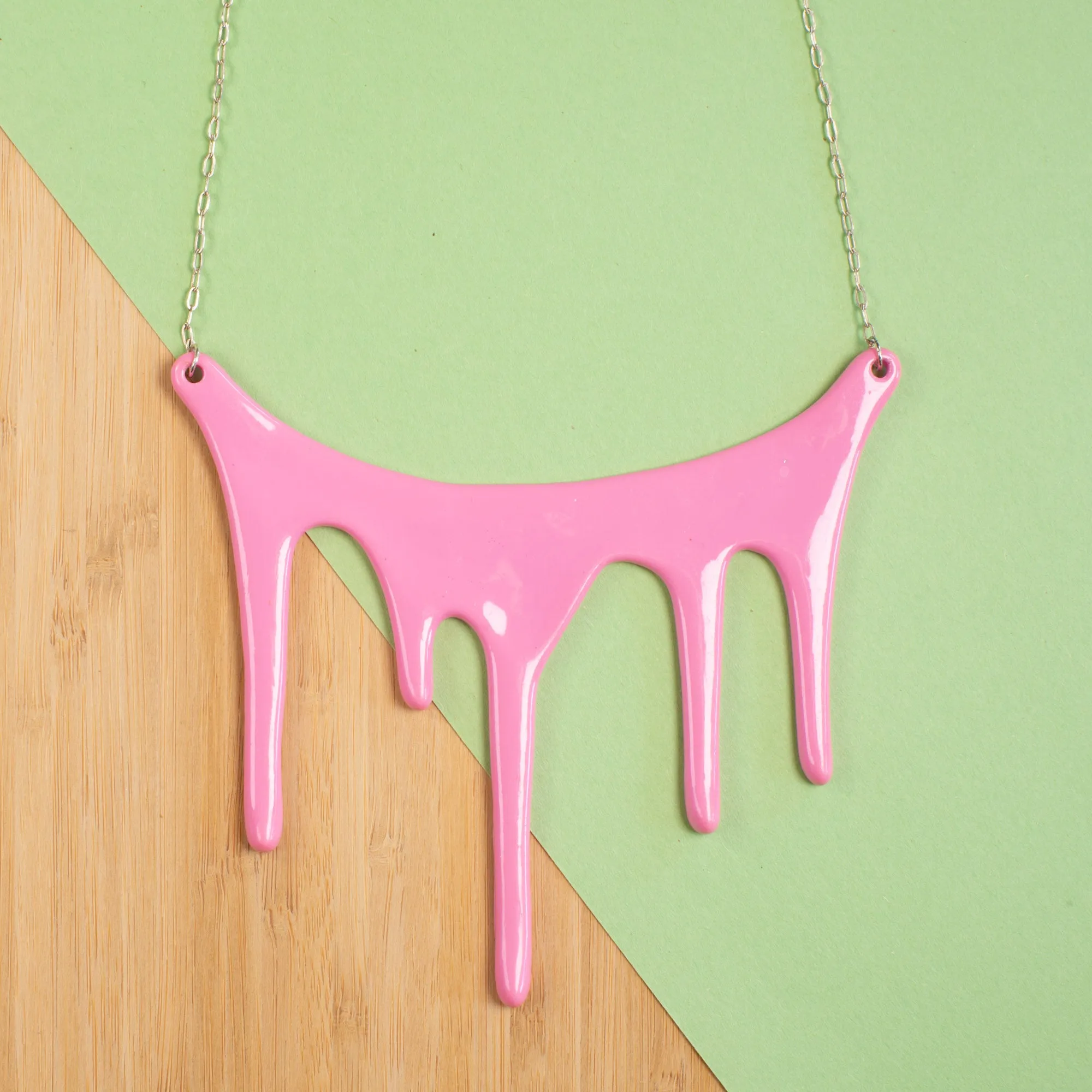 Hot Pink Statement Necklace - Drip