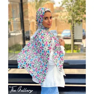 Islamic colorful print head scarf