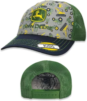 John Deere AOP Baseball Cap Hat Trademark Embro 53084648Nv Headwear Navy