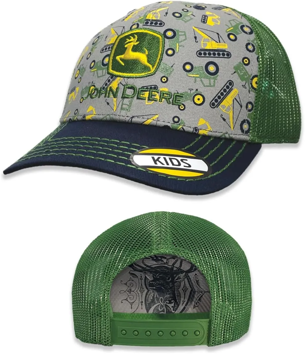 John Deere AOP Baseball Cap Hat Trademark Embro 53084648Nv Headwear Navy