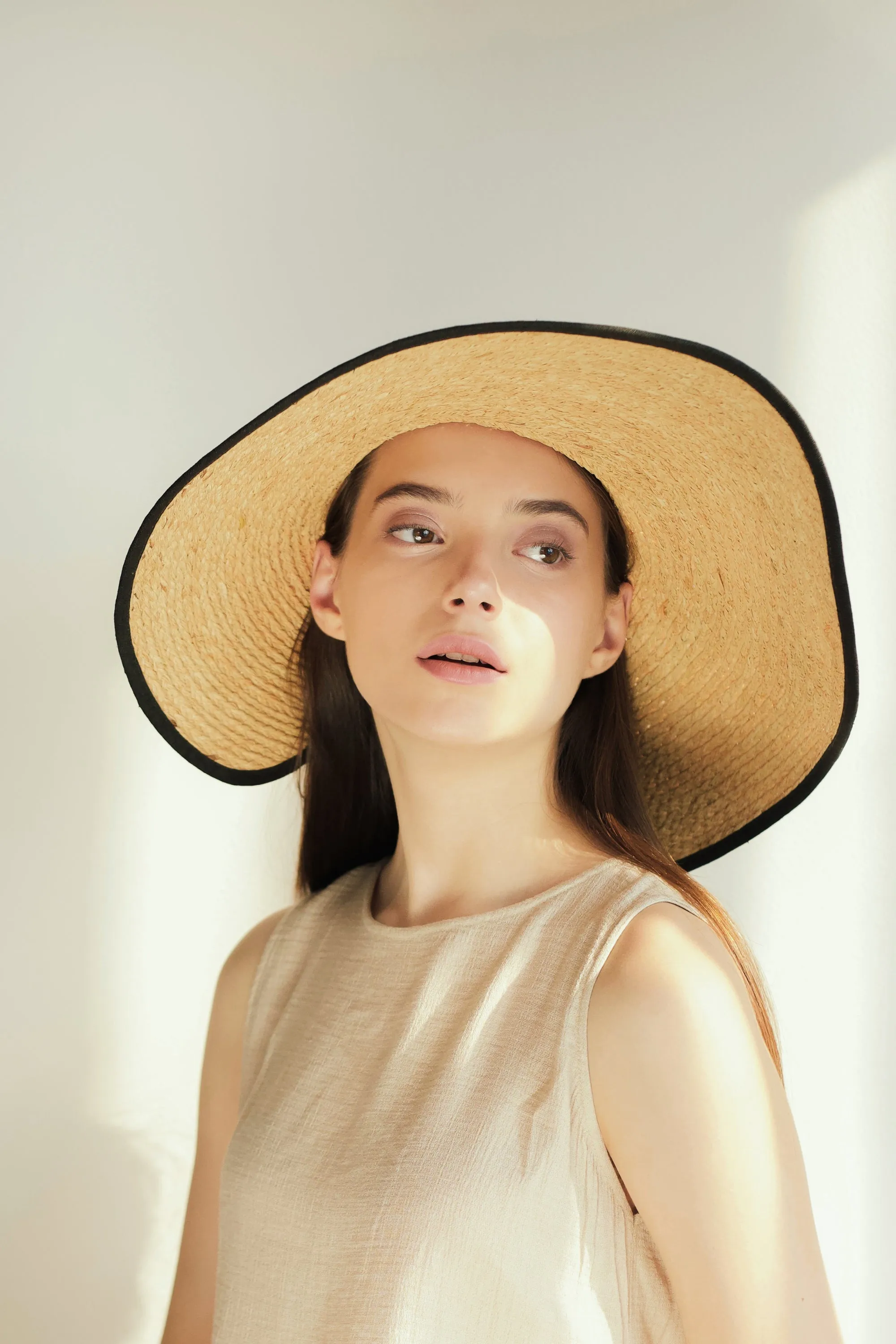 Jordan Classic raffia wide brim crownless hat