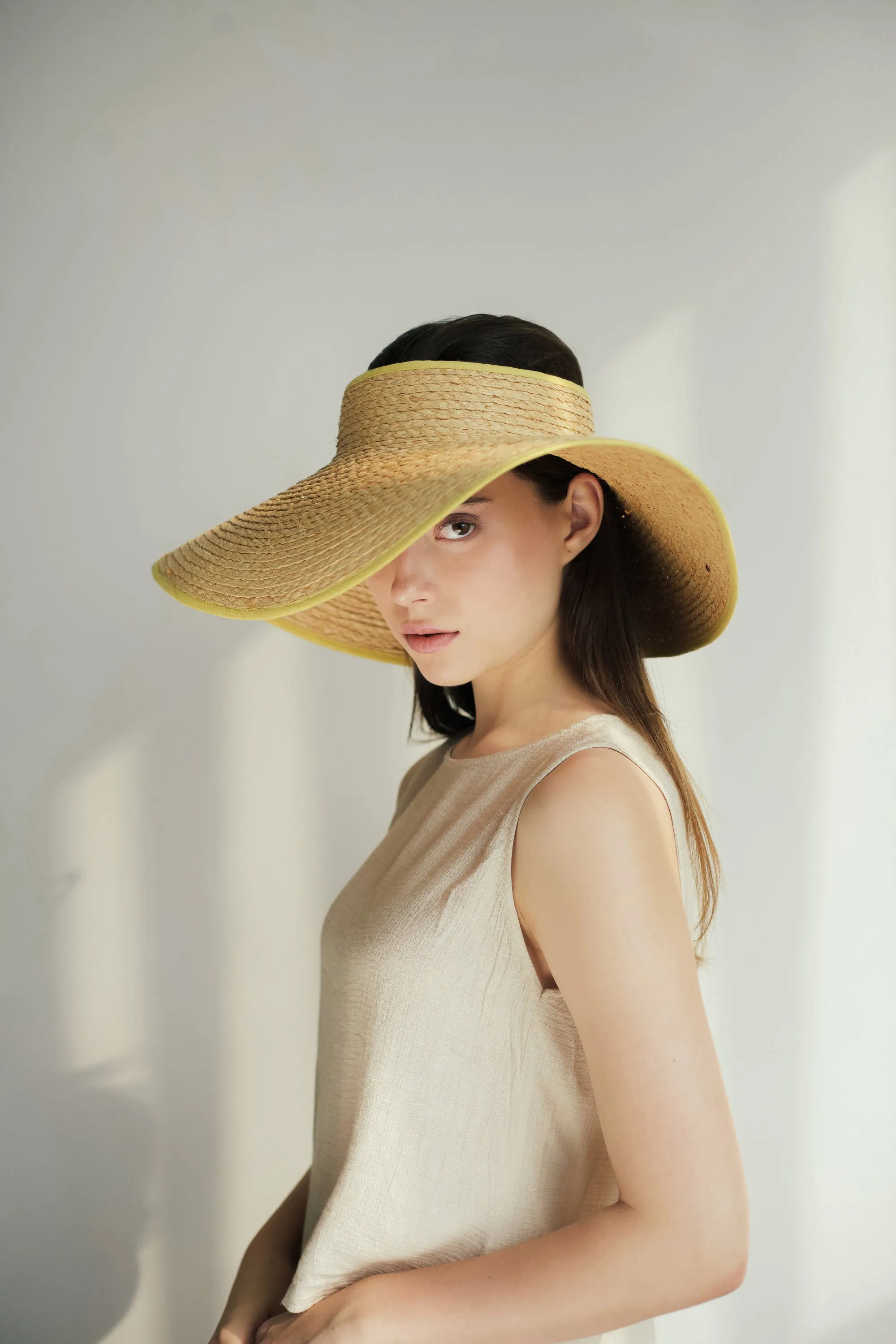 Jordan Classic raffia wide brim crownless hat