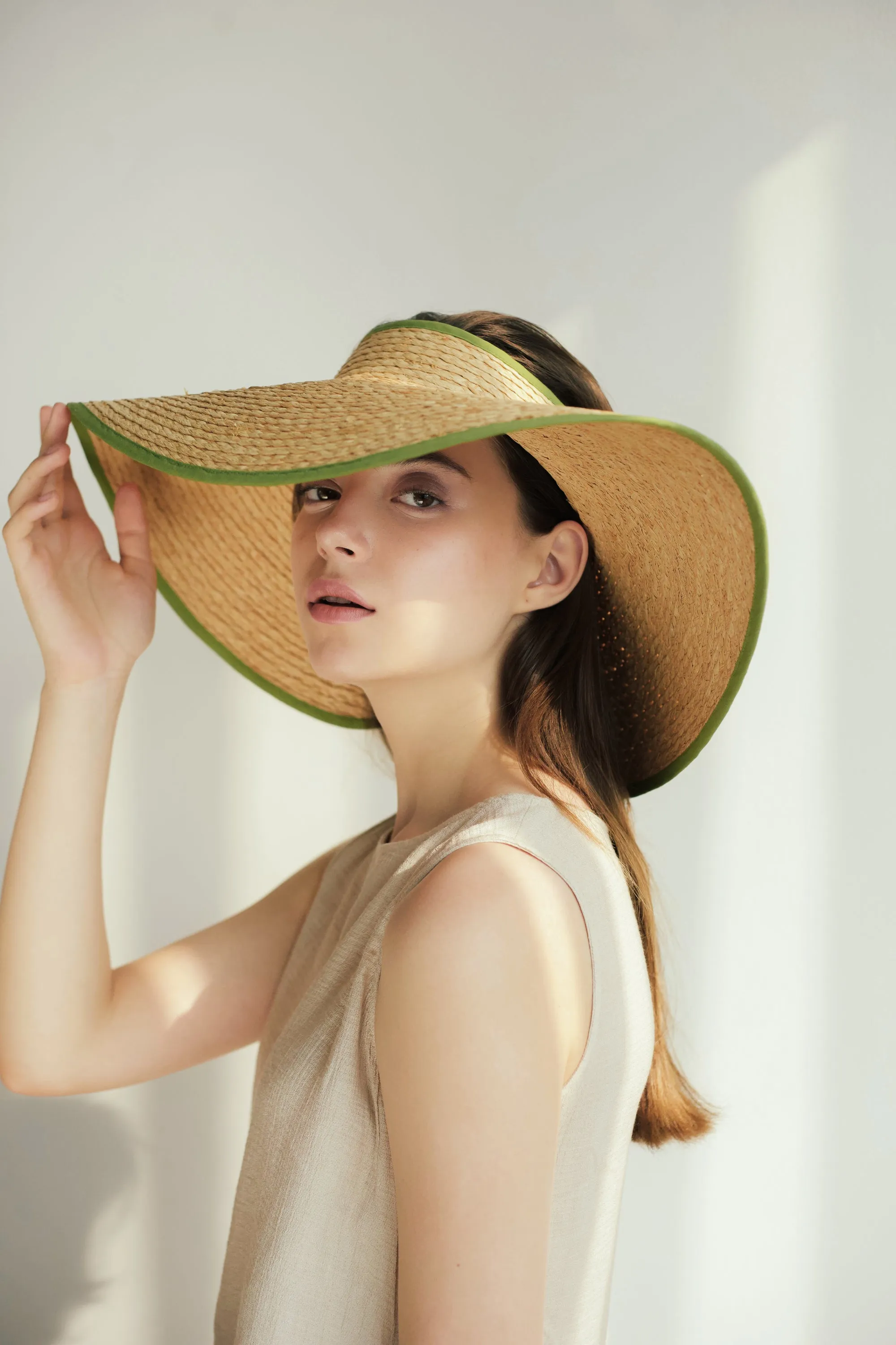 Jordan Classic raffia wide brim crownless hat