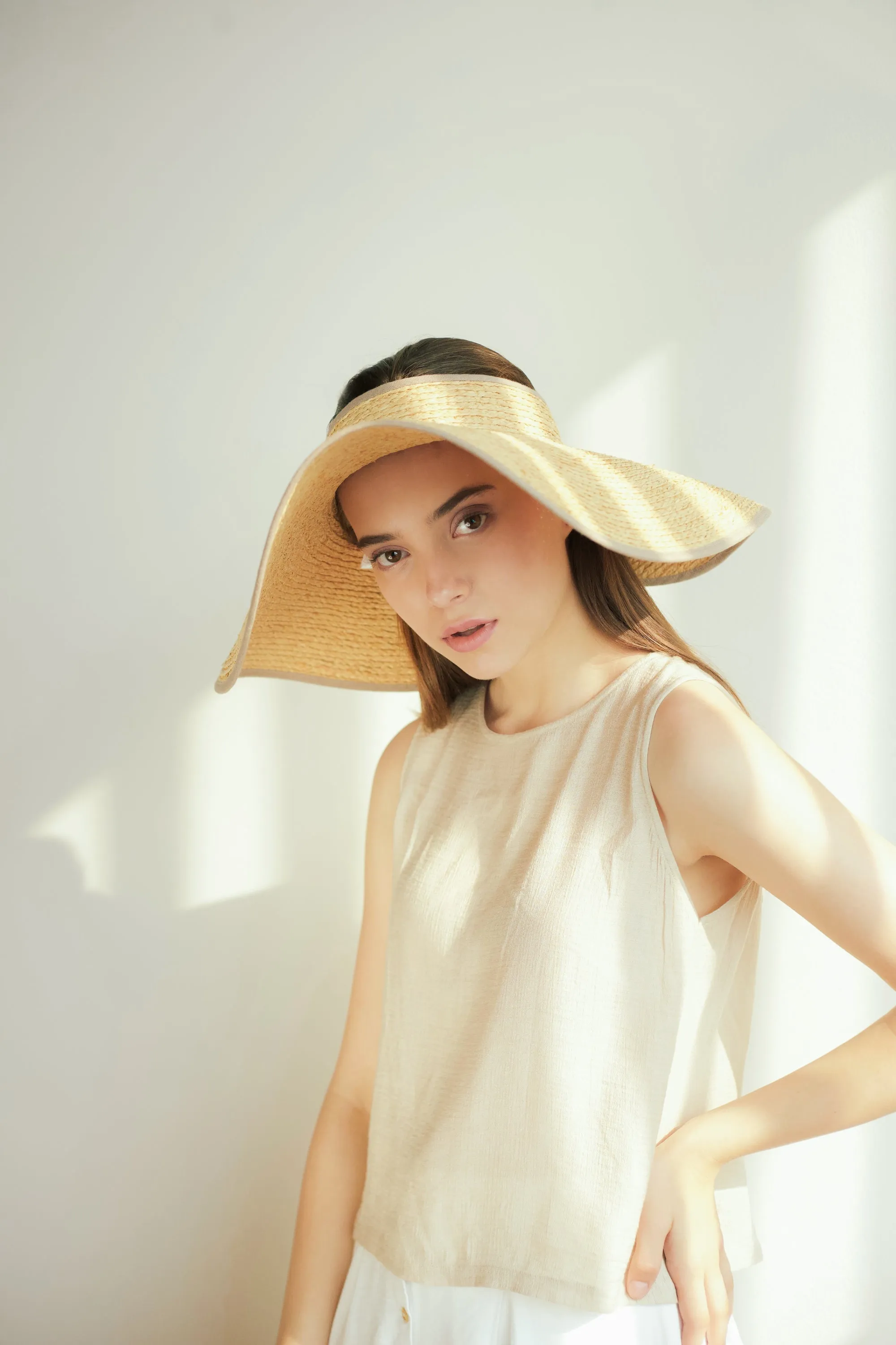 Jordan Classic raffia wide brim crownless hat