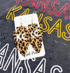 KC Cutout Cheetah Arrowhead Earrings