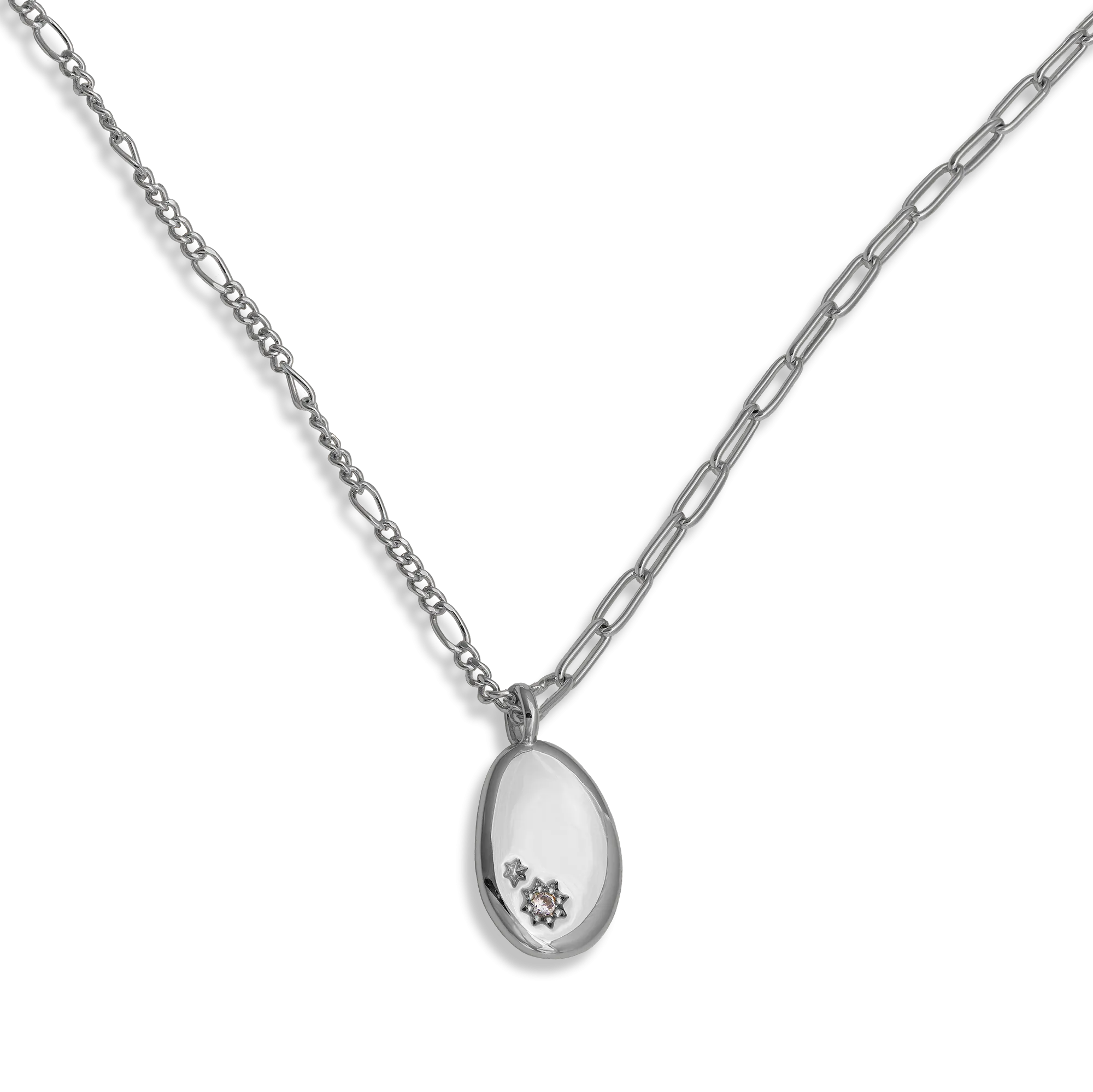 Minimalist Pebble Double Chain Necklace