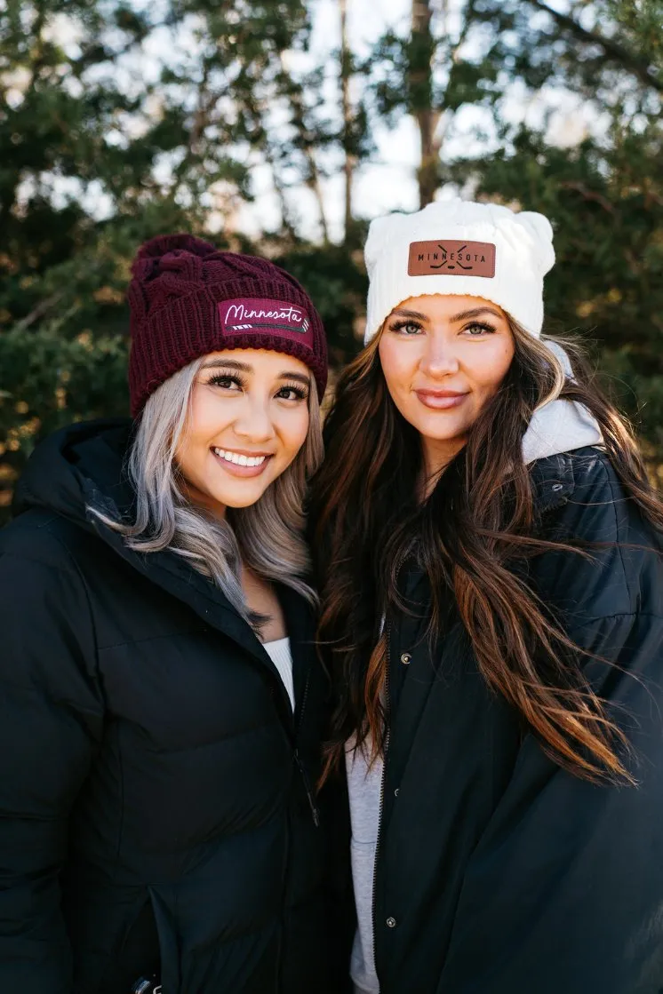 Minnesota Hockey Fur Pom Beanie