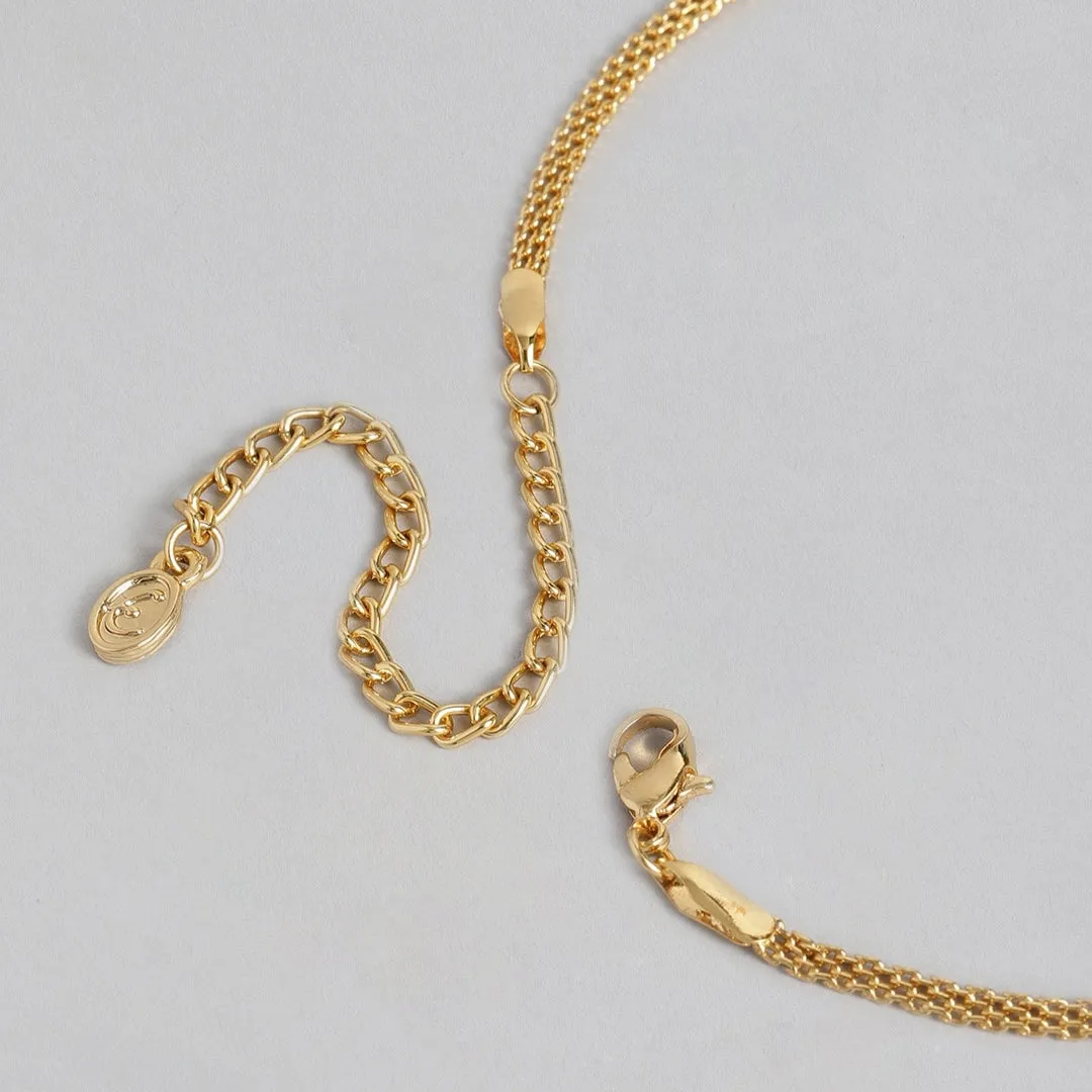 Modern Gold plated American Diamond CZ Bow tie continuity Necklace Set