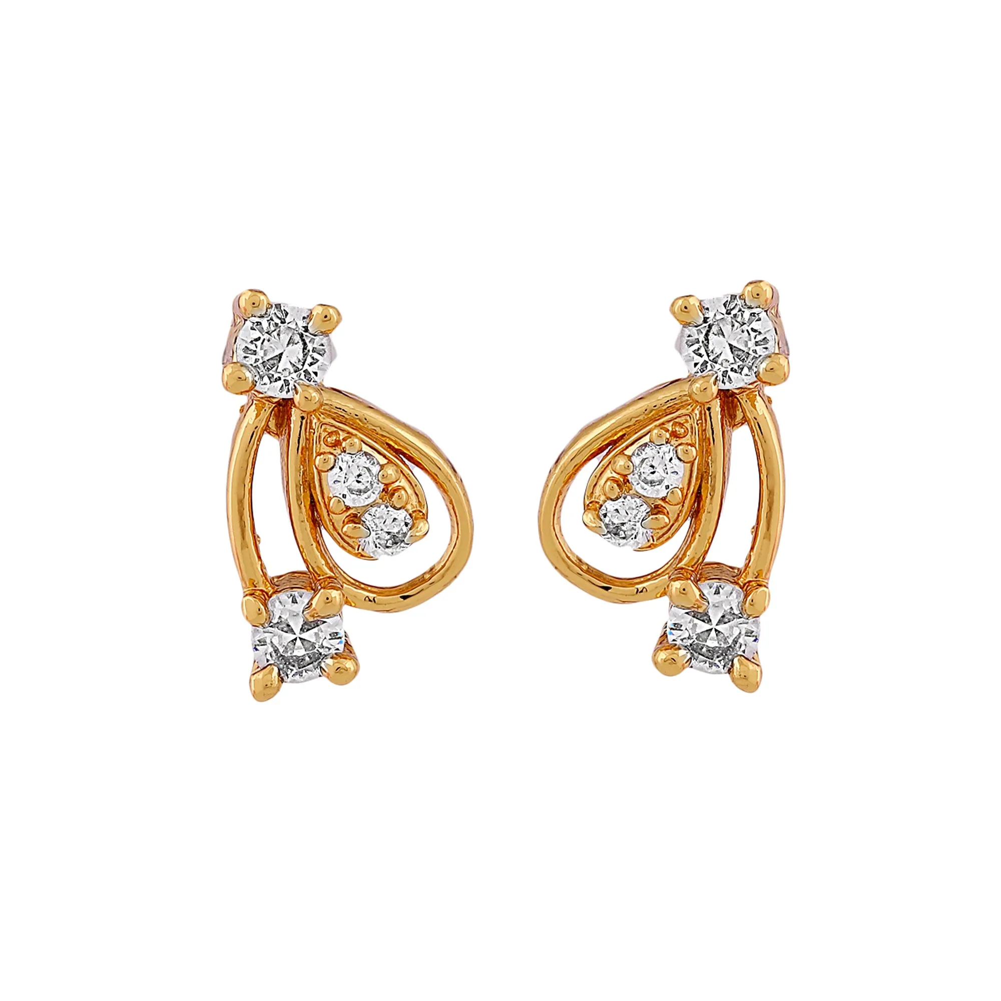 Modern Gold plated American Diamond CZ Bow tie continuity Necklace Set