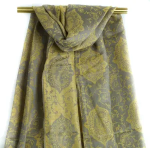 Mustard Yellow Royal Paisley Pashmina Scarf Bohemian Shawl