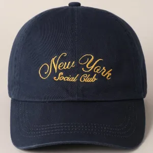 New York Social Club Text Embroidery Baseball Cap