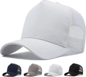 Oversize XXL Mesh Trucker Hat Big Head Hats for Men High Crown Baseball Cap Breathable Dad Hat Adjustable 23.6"-25.6"