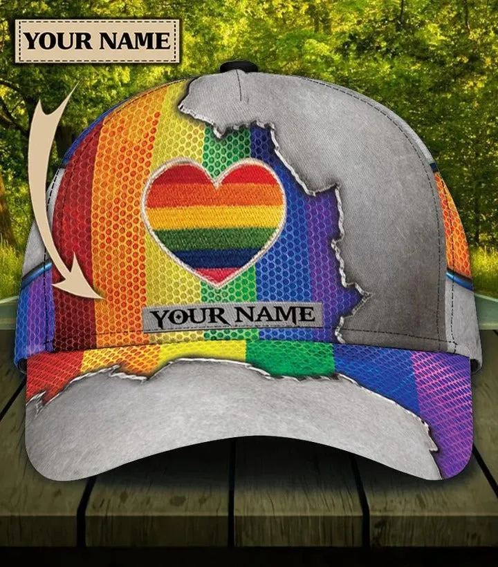 Personalized LGBT All Over Printing Baseball Cap Hat Together We Rise, Lesbian Gift, Pride Cap