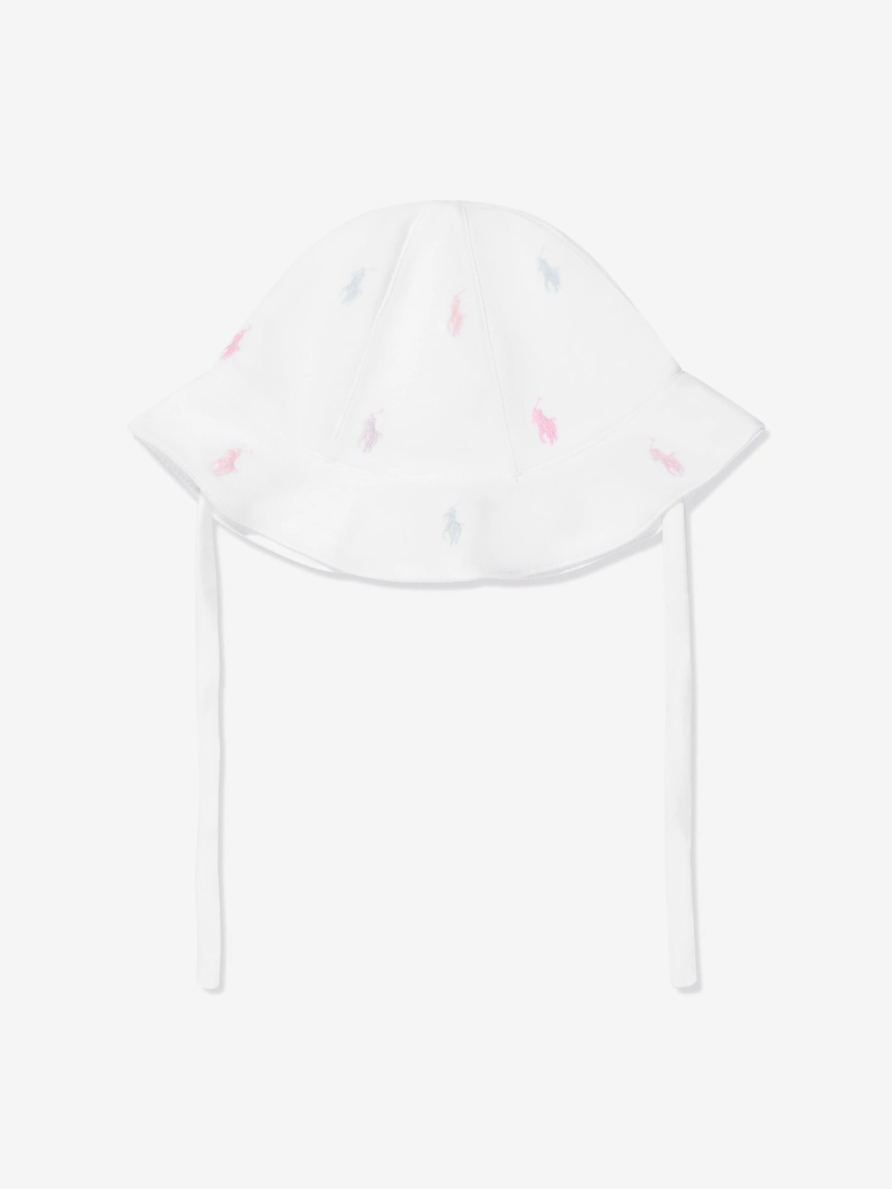 Ralph Lauren Baby Girls Logo Sun Hat in White
