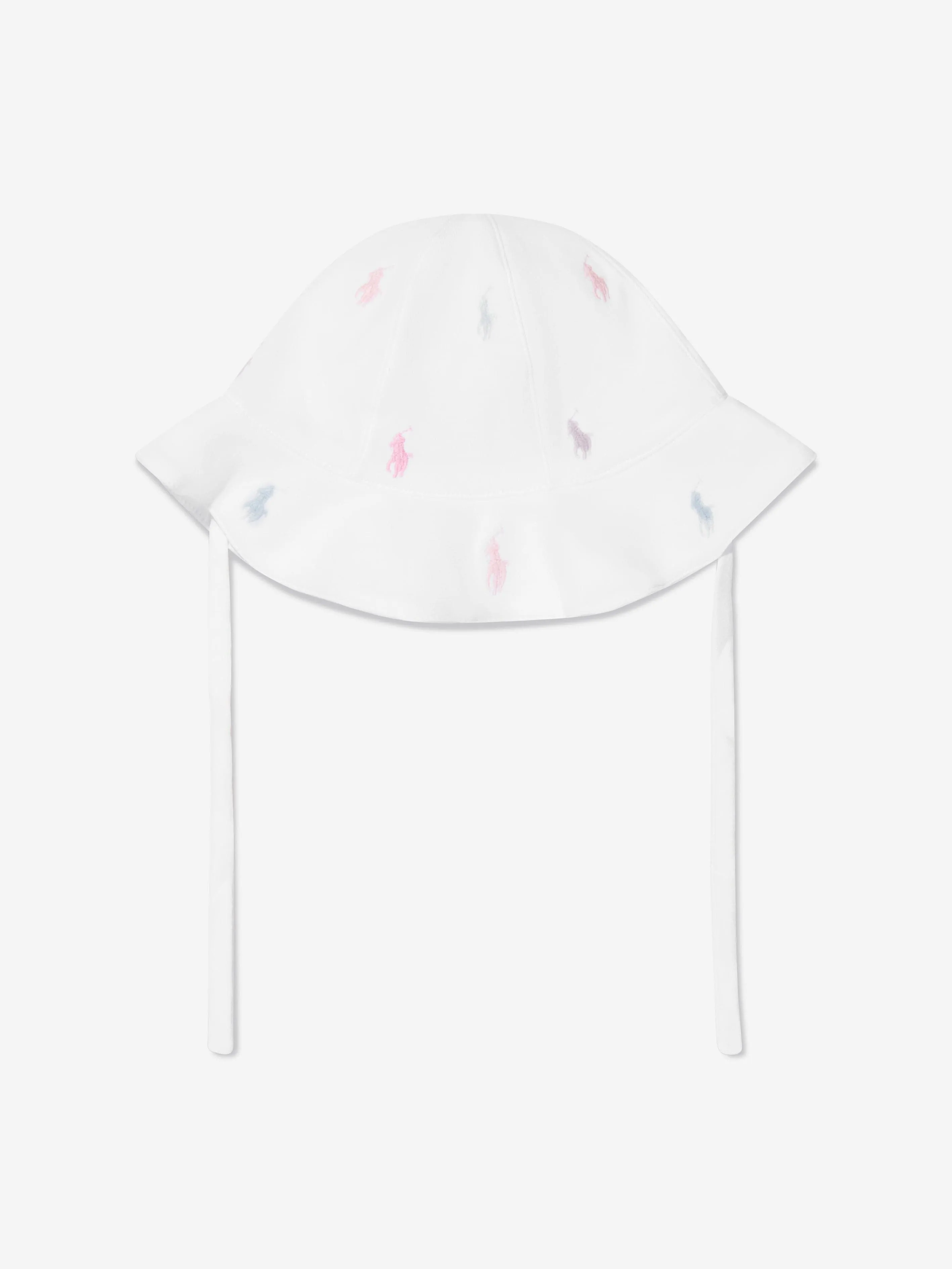 Ralph Lauren Baby Girls Logo Sun Hat in White