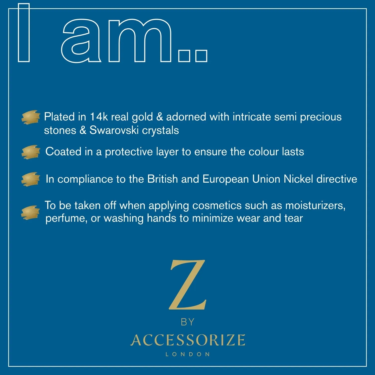 Real Gold Plated Z Plain Paper Clip Chain Necklace For Women By Accessorize London