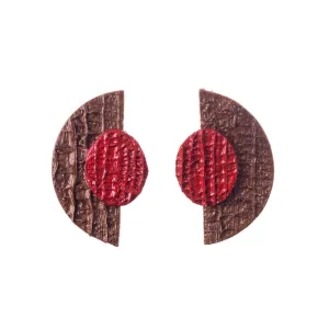 Red Half Moon Earrings: Stylish and Statement Earrings Made from Banana Fibre