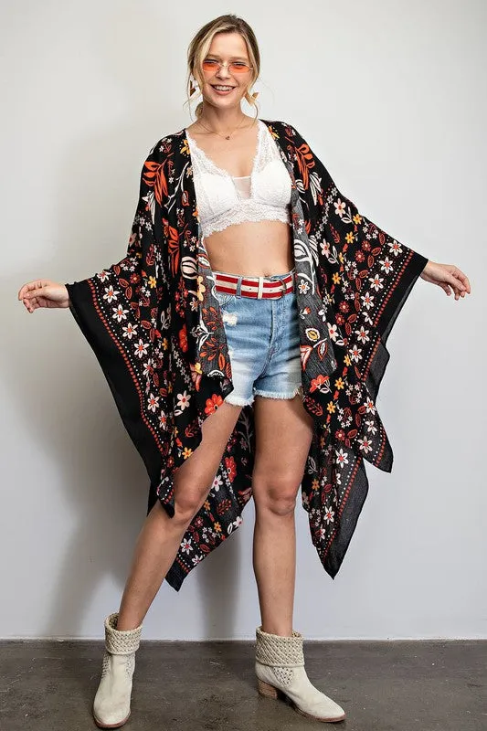 Scarlet Flowy kimono