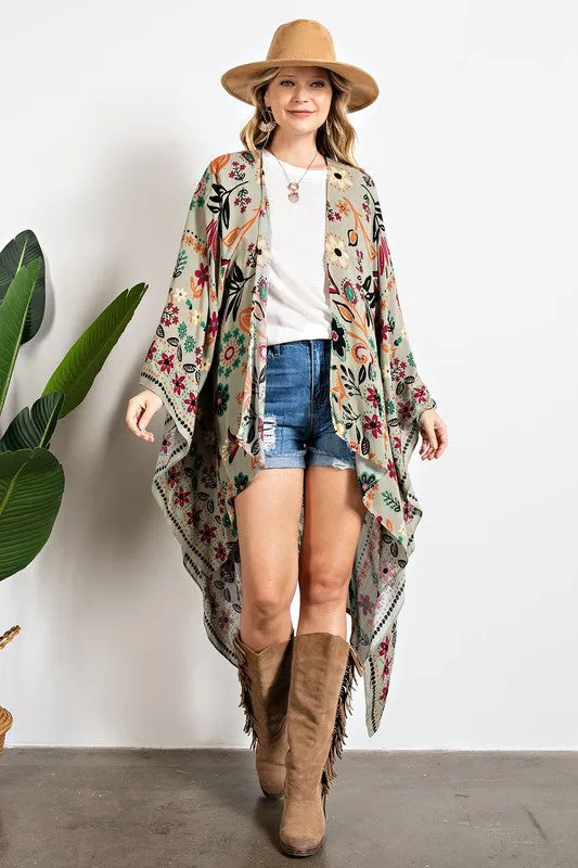 Scarlet Flowy kimono