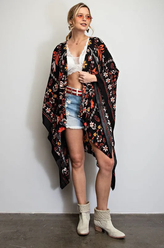 Scarlet Flowy kimono