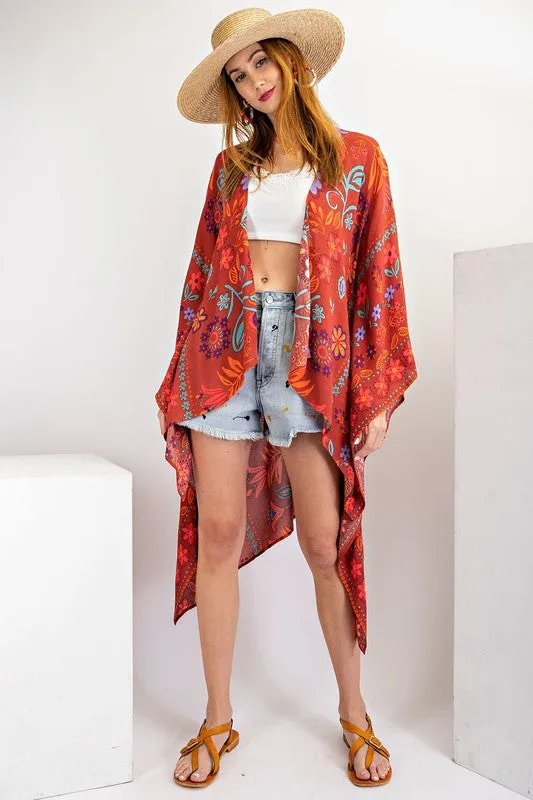 Scarlet Flowy kimono