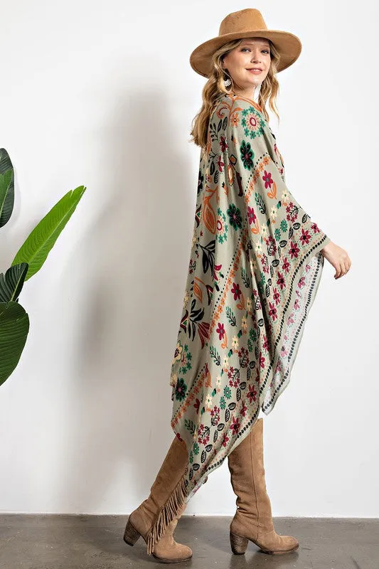 Scarlet Flowy kimono