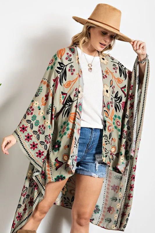 Scarlet Flowy kimono