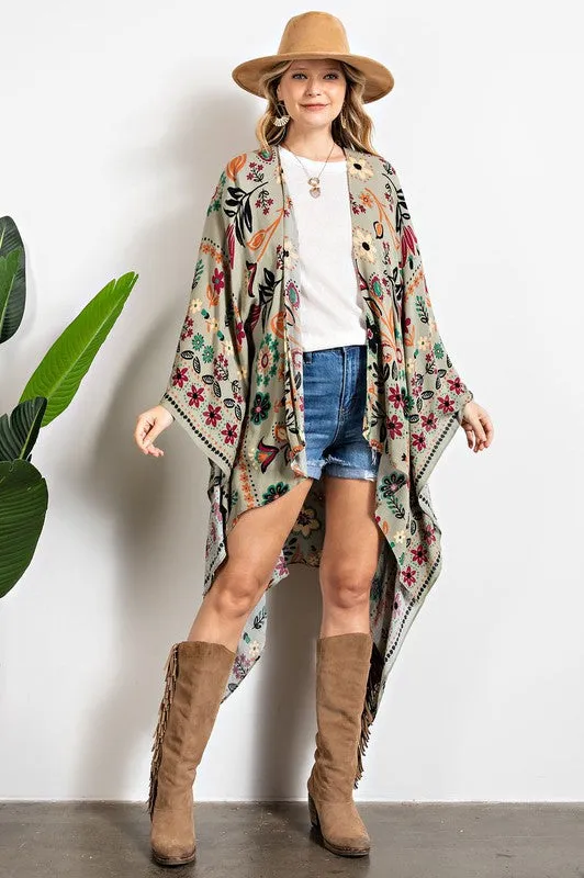 Scarlet Flowy kimono