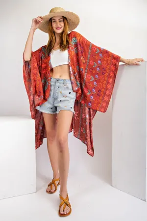 Scarlet Flowy kimono