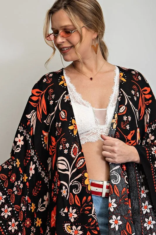 Scarlet Flowy kimono