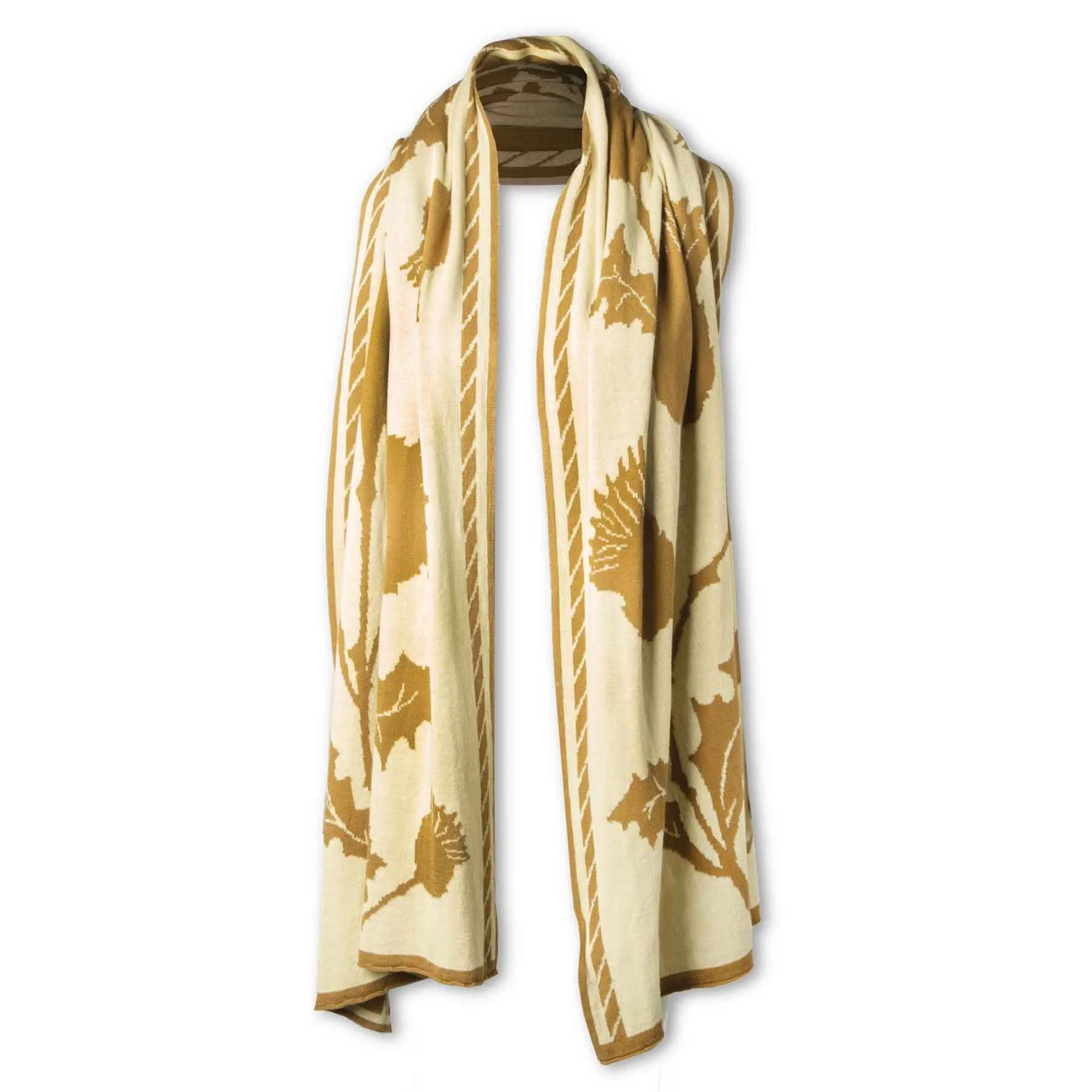 Scottish Thistle Shawl- Fawn Brown