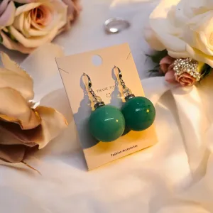 Spherical Serenity Jade Ball Earrings