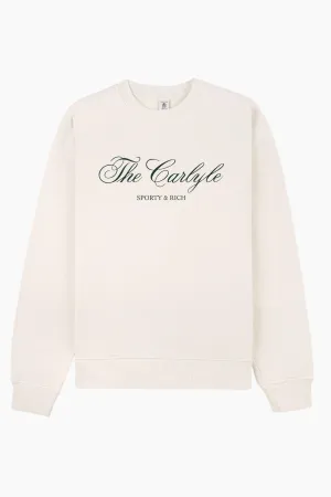 Sporty & Rich The Carlyle Script Sweater - Cream/ Forest