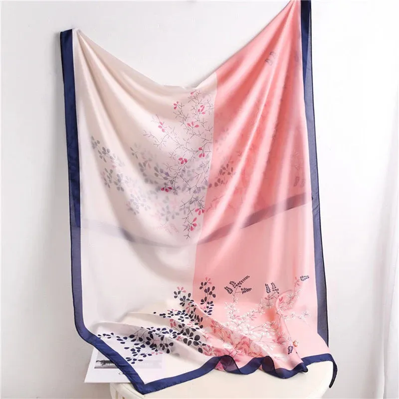 Spring Scarf Women's Luxury Silk Smooth Soft Shawl 85x180cm