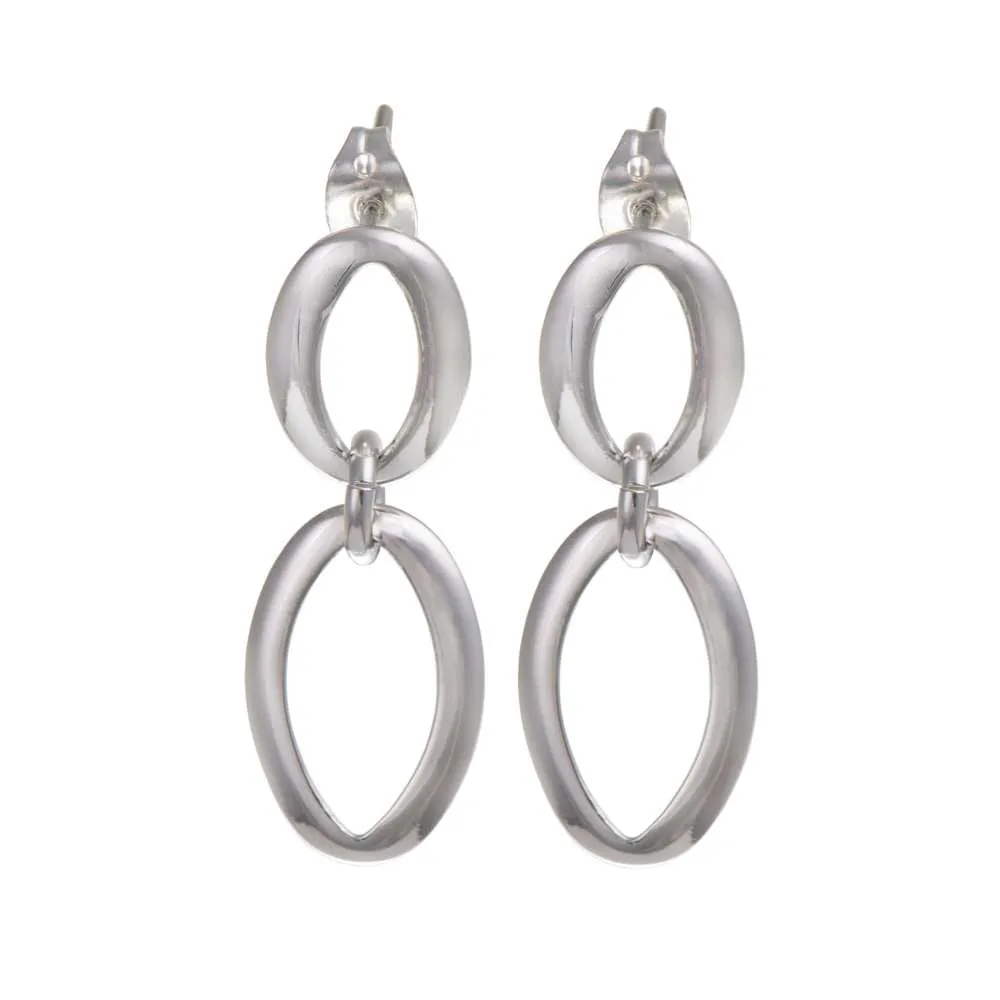 Sterling Silver Oval Links Earring
