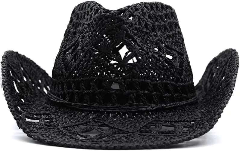 Straw Cowboy Hat Cowgirl Straw Hats Shapeable Wide Brim Staw Beach Sun Hat