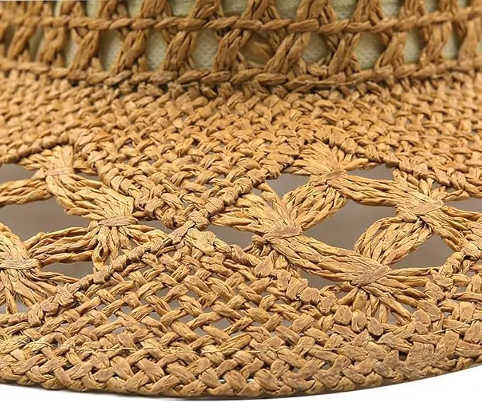 Straw Cowboy Hat Cowgirl Straw Hats Shapeable Wide Brim Staw Beach Sun Hat