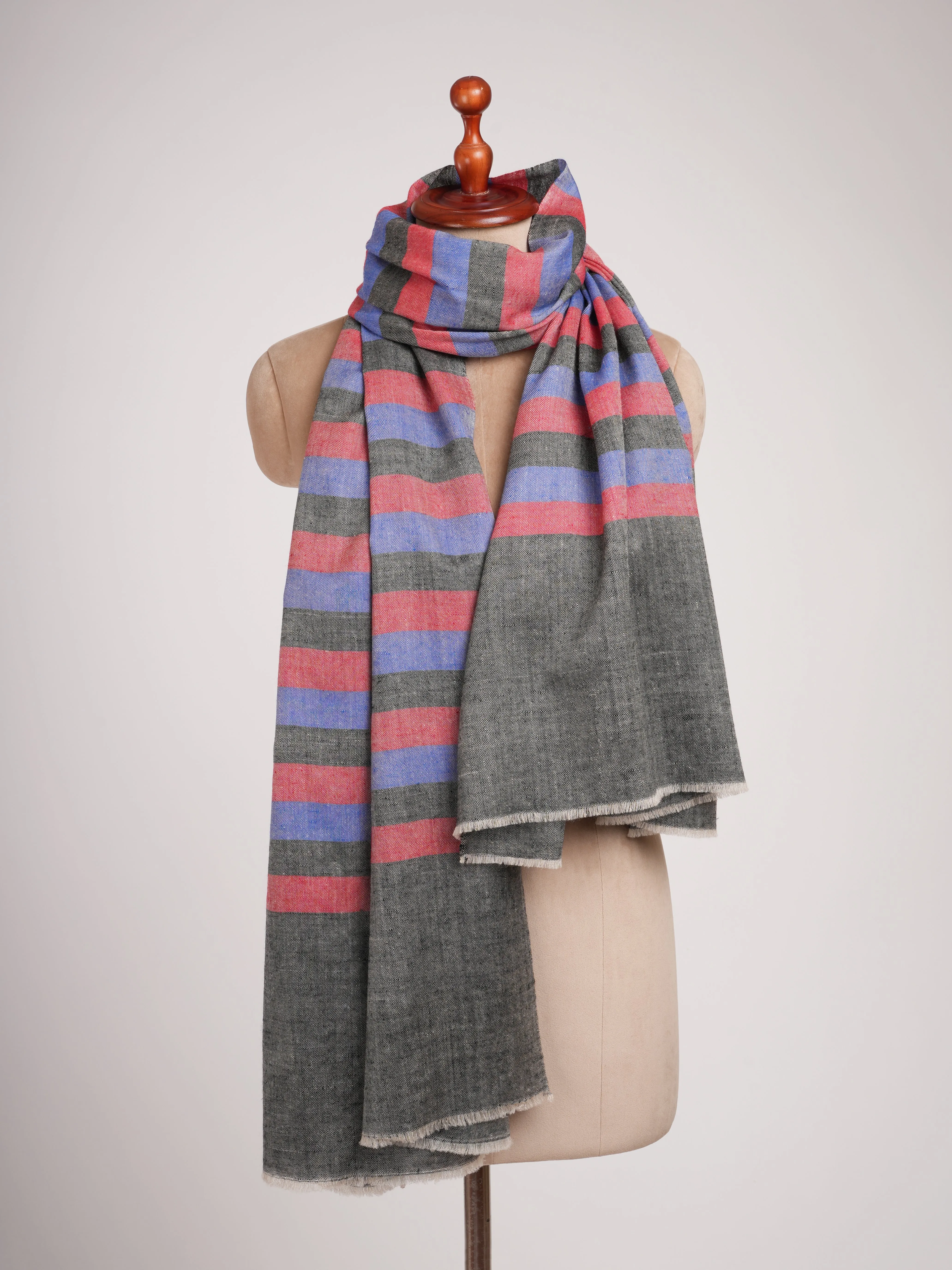 Stripe Contemporary Handwoven Kashmiri Pashmina Shawl