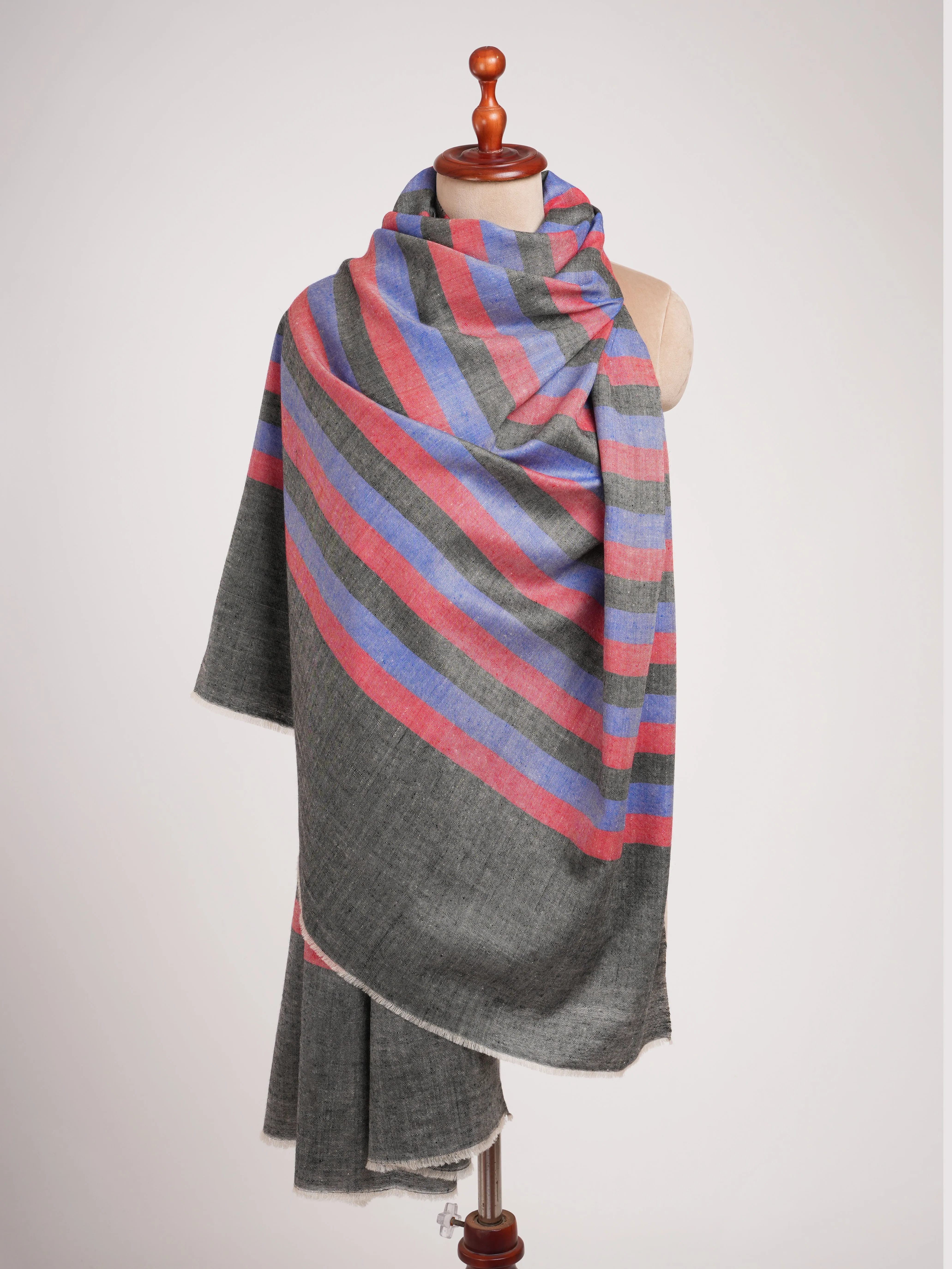 Stripe Contemporary Handwoven Kashmiri Pashmina Shawl