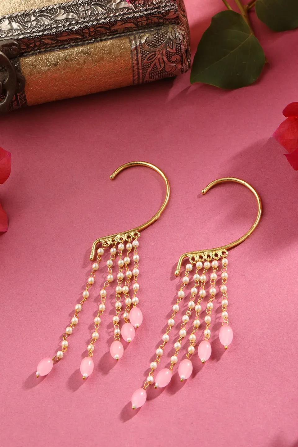 Stylish Blue Earcuff Latkan Earrings