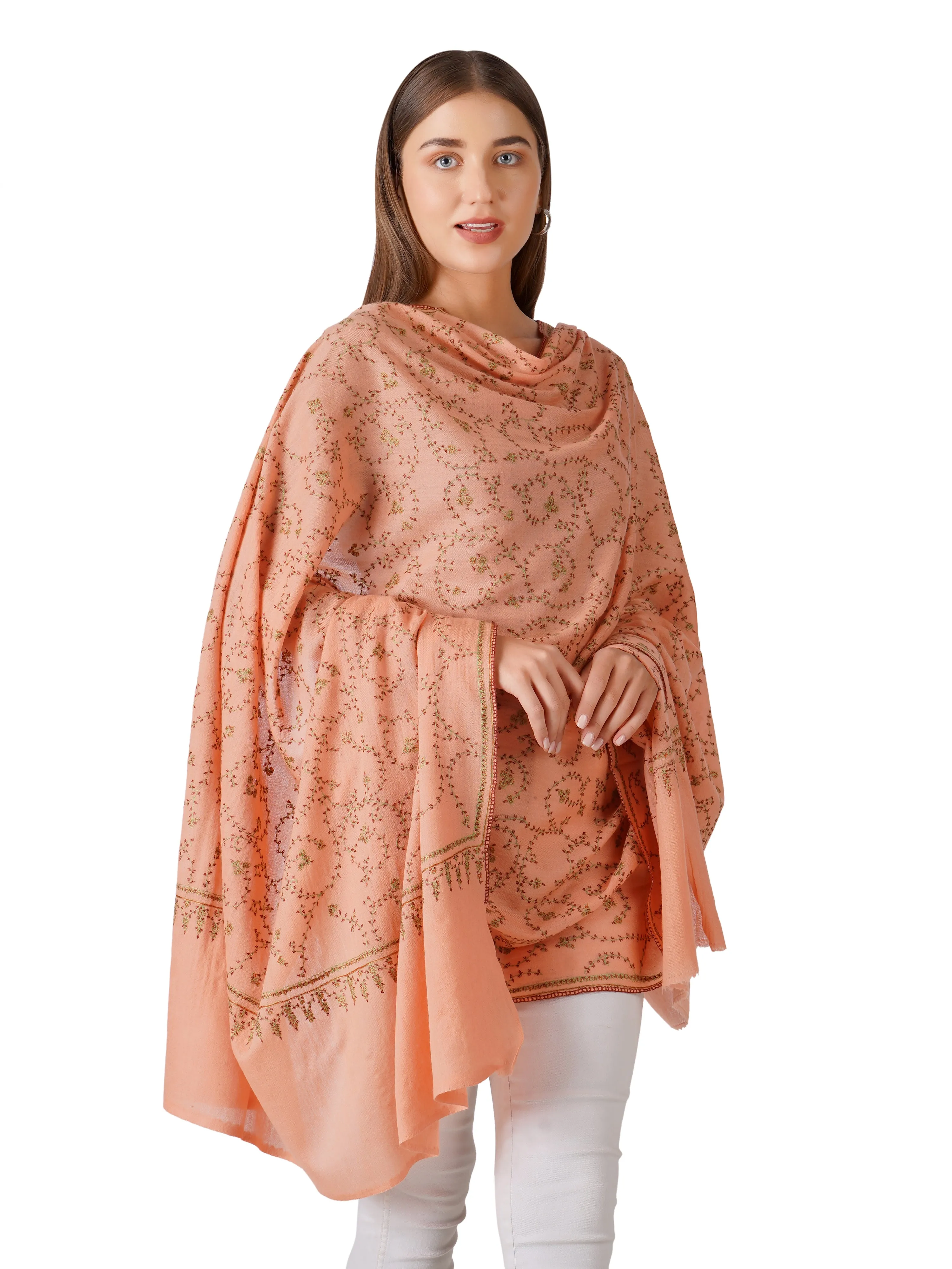 Stylish Pashmina Shawl – Unmatched Elegance - Peach